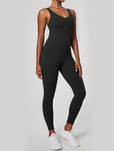 One Piece Tummy Control Jumpsuits Black