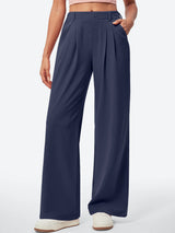 IUGA High Waisted Waffle Wide Leg Work Pants - IUGA