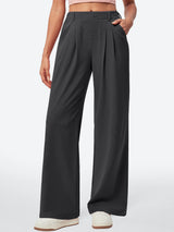 IUGA High Waisted Waffle Wide Leg Work Pants - IUGA