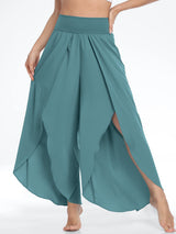 High Split Quick Dry Flowy Pants Green