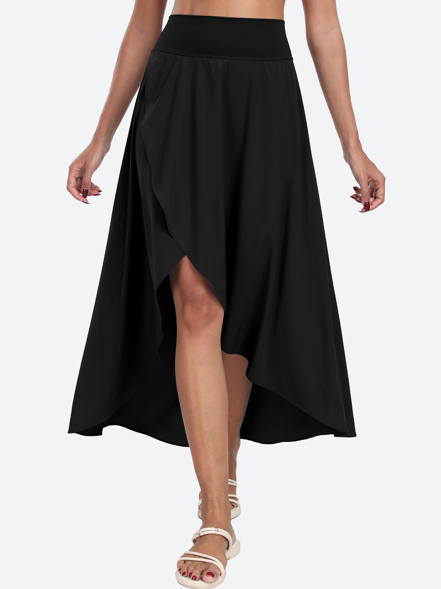 High Waist Flowy Skirts Black