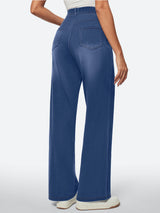 IUGA FlexDenim™ High Waist Pull On Wide Leg Jeans - IUGA