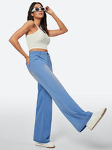 IUGA FlexDenim™ High Waist Pull On Wide Leg Jeans - IUGA