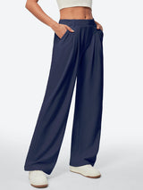 IUGA High Waisted Waffle Wide Leg Work Pants - IUGA