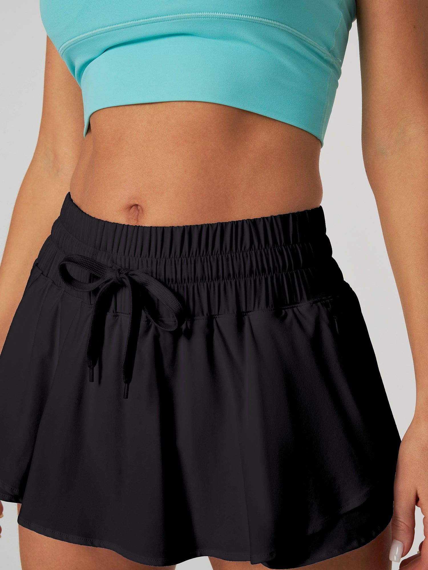 Quick Dry Flowy Athletic Shorts Black