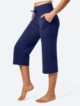 IUGA High Waist Wide Leg Capris With Pockets - IUGA