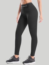 Windproof High Waist Thick Fleece Lined Leggings Black