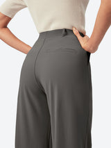 IUGA Wide Leg Pull On Stretchy Work Pants With Pockets - IUGA