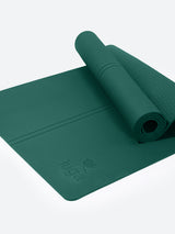 Non-Slip Yoga Mat With Alignment Lines Dark Green