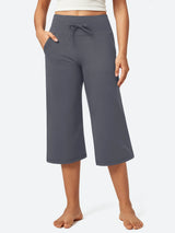 IUGA High Waist Wide Leg Capris With Pockets - IUGA