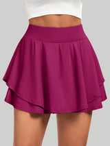 IUGA High Waisted Tennis Skirts With Pockets magenta