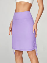 IUGA Knee Length Tennis Skirts With Pockets lavender